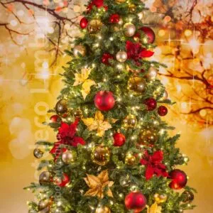 Standaard Kerstboom Rood / Goud