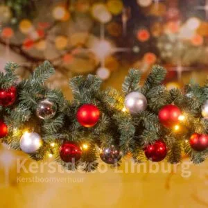 Guirlande met Led Rood / Zilver