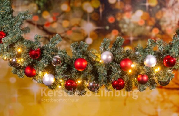Guirlande met Led Rood / Zilver