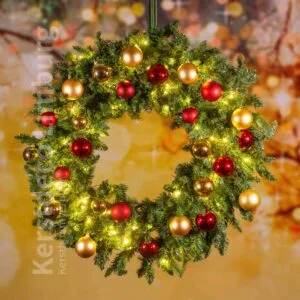 Krans met Led Rood / Goud