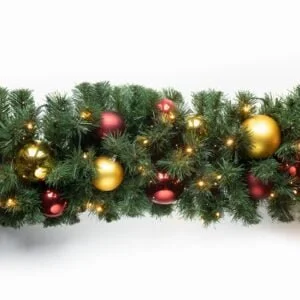 Guirlande zonder Led Rood / Goud