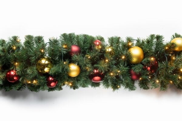 Guirlande zonder Led Rood / Goud