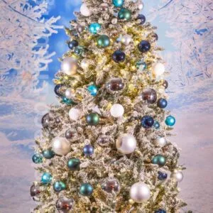 Naler 24 x sneeuwvlokken kerstdecoratie voor kerstboom glitter kerstboomversiering, blauw