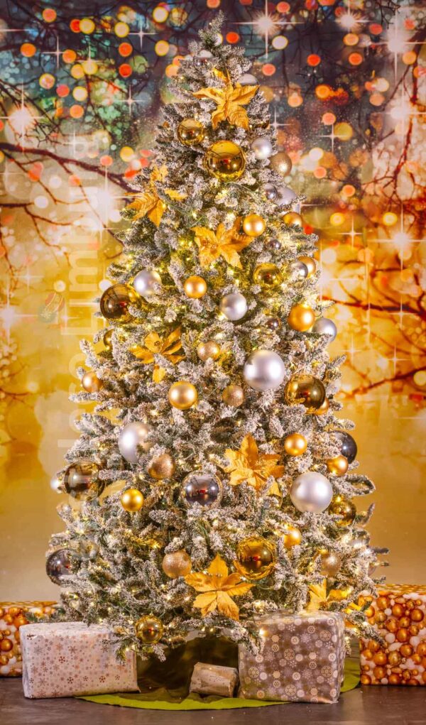 Besneeuwde Kerstboom Goud / Zilver