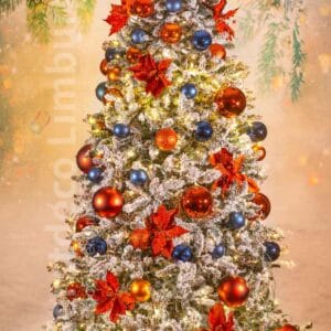 Besneeuwde Kerstboom Koper / Blauw