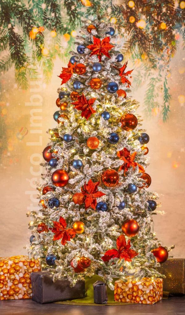 Besneeuwde Kerstboom Koper / Blauw