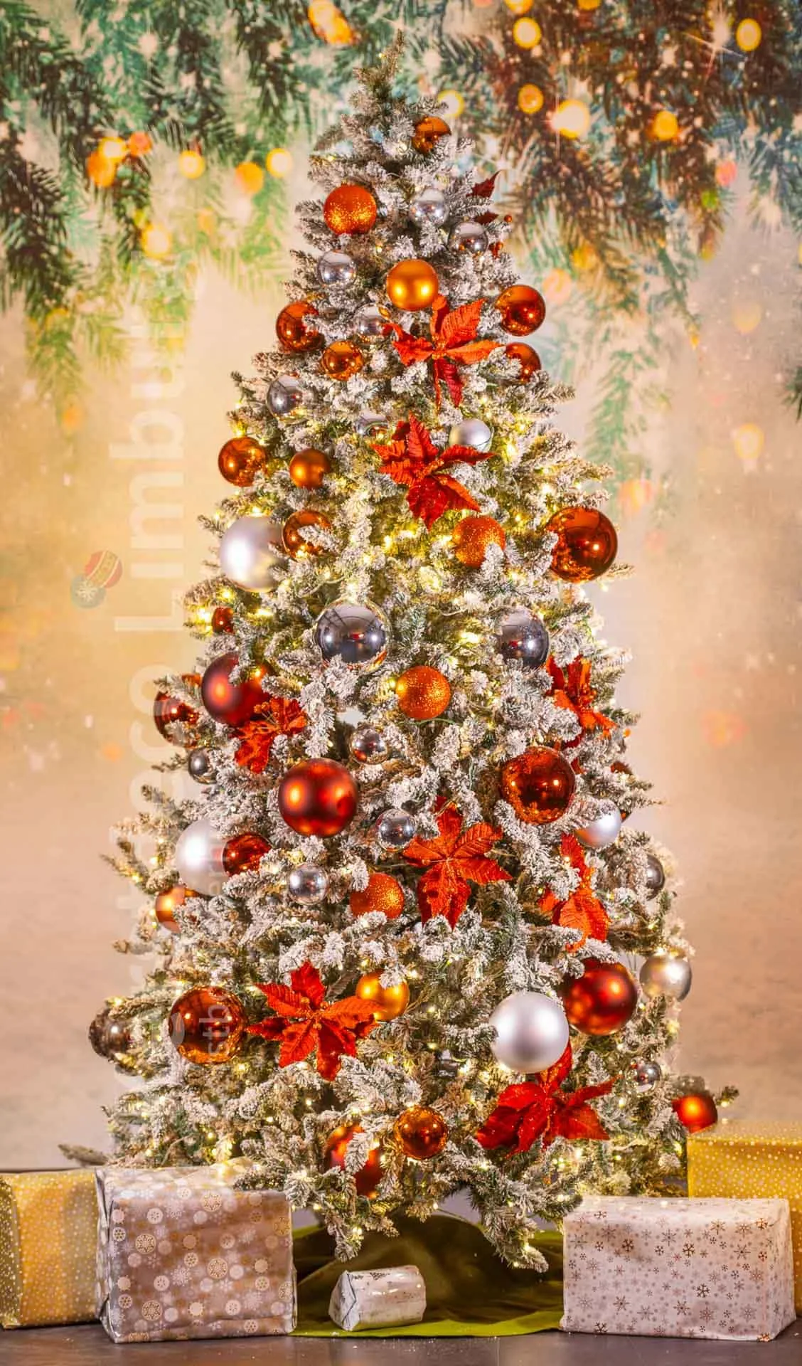 Besneeuwde Kerstboom Zilver / Brons